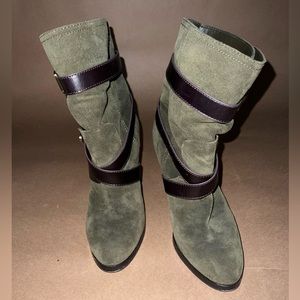 POUR LA VICTORIE Roslin Army/Chocolate Booties